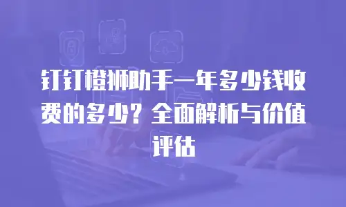 钉钉橙狮助手一年多少钱收费的多少？全面解析与价值评估