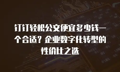 钉钉轻松公文便宜多少钱一个合适？企业数字化转型的性价比之选