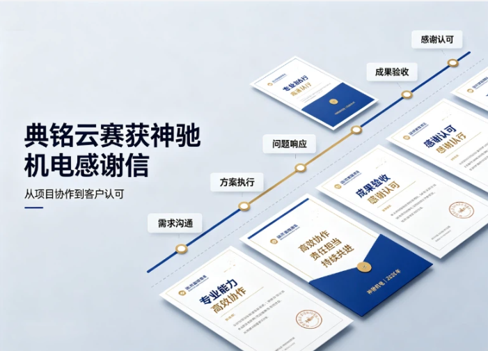 以实干交付出实绩：典铭云赛获神驰机电感谢信，数智先锋项目成果获高度认可