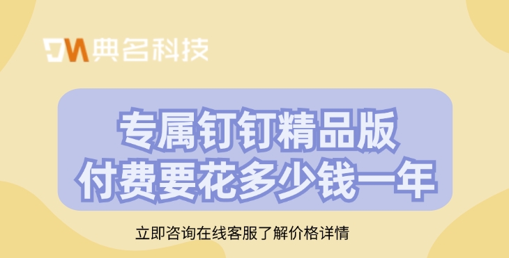 专属钉钉精品版付费要花多少钱一年